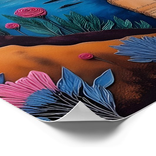 Een kleurrijk surrealistisch landschap Mixed Media Poster (Hoek)