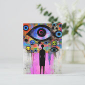 Een kleurrijk surrealistisch ontwerp briefkaart (Staand voorkant)