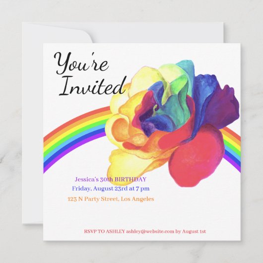 Een "kleurrijk" verjaardagsfeestje kaart (Voorkant)