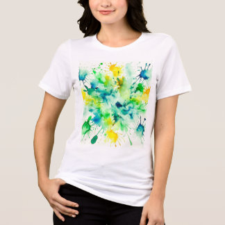 Een kleurrijk waterverf schilderij Tri-Blend shirt
