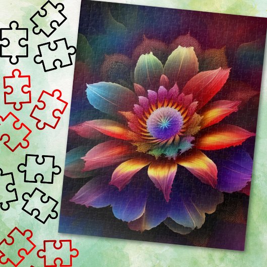 Een kleurrijke Abstracte bloem Legpuzzel