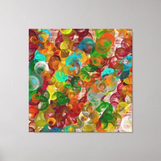 Een kleurrijke Abstracte brick en bubbels Modern Canvas Afdruk (Voorkant)