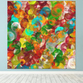 Een kleurrijke Abstracte brick en bubbels Modern Canvas Afdruk (Insitu (Houten vloer))