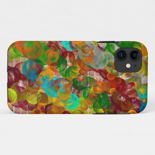 Een kleurrijke Abstracte brick en bubbels Modern Case-Mate iPhone Case (Achterkant (horizontaal))