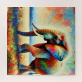 Een kleurrijke Abstracte olifant Legpuzzel (Horizontaal)