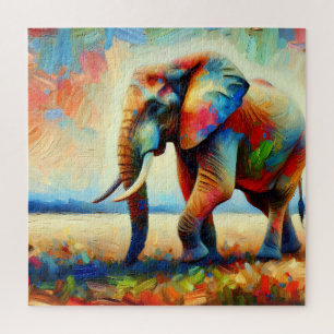 Een kleurrijke Abstracte olifant Legpuzzel