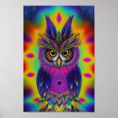een kleurrijke abstracte uil poster (Voorkant)
