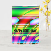 Een kleurrijke Abstracte Verjaardag Kaart (Gele Bloem)