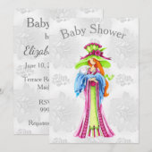 Een kleurrijke Baby shower uitnodiging (Voorkant / Achterkant)