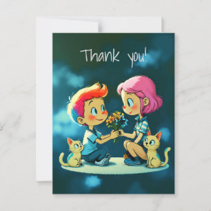 Een Kleurrijke Bedankt Briefkaart