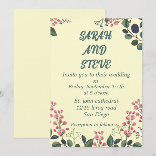 Een kleurrijke bloemen kaart (Voorkant / Achterkant)