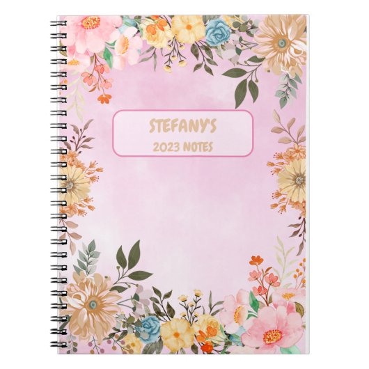 Een kleurrijke bloemen notitieboek (Voorkant)