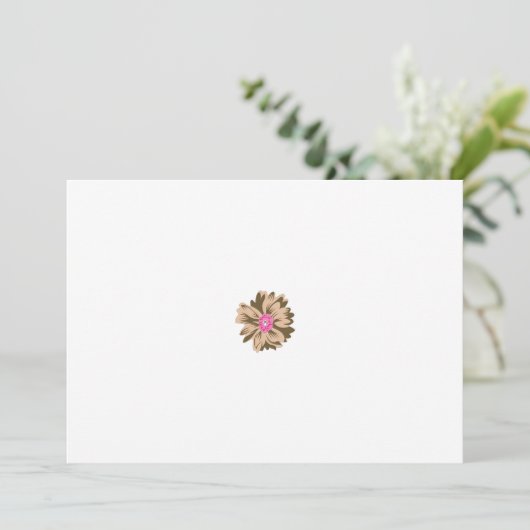 Een kleurrijke bloemenillustratie met een unieke bedankkaart (Staand voorkant)