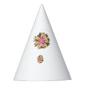 Een kleurrijke bloemenillustratie met een unieke feesthoedjes (Voorkant)