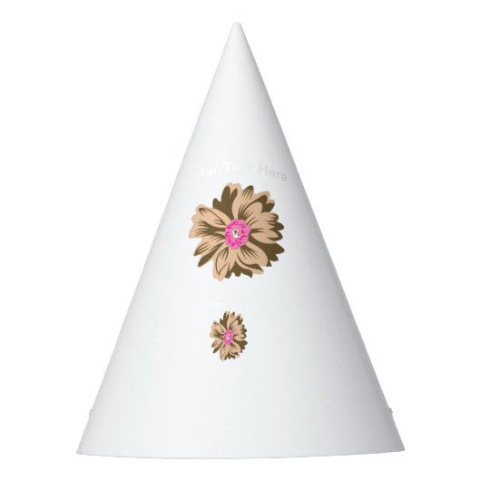 Een kleurrijke bloemenillustratie met een unieke feesthoedjes (Voorkant)