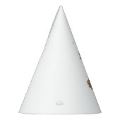 Een kleurrijke bloemenillustratie met een unieke feesthoedjes (Links)