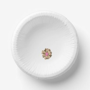 Een kleurrijke bloemenillustratie met een unieke papieren kommen