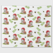 Een kleurrijke bosvlieg en een slak cadeaupapier (Vlak)