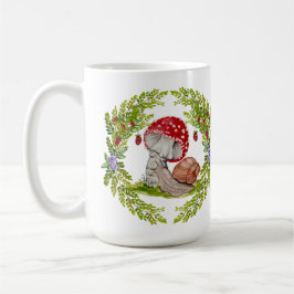 Een kleurrijke bosvlieg en een slak koffiemok