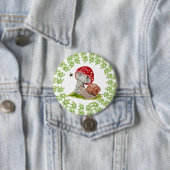 Een kleurrijke bosvlieg en een slak ronde button 7,6 cm (In situ)