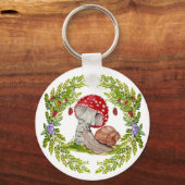 Een kleurrijke bosvlieg en een slak sleutelhanger (Voorkant)