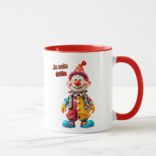 Een kleurrijke clown denkt dat hij grappig is. mok