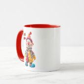 Een kleurrijke clown denkt dat hij grappig is. mok (Voorkant links)
