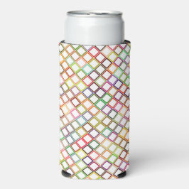 Een kleurrijke drank koozie met een diamantvormig