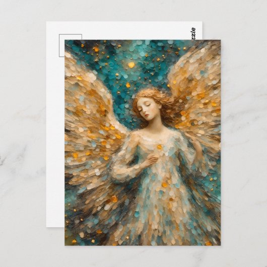 Een kleurrijke engel briefkaart (Voorkant / Achterkant)