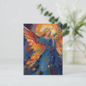 Een kleurrijke engel briefkaart (Staand voorkant)