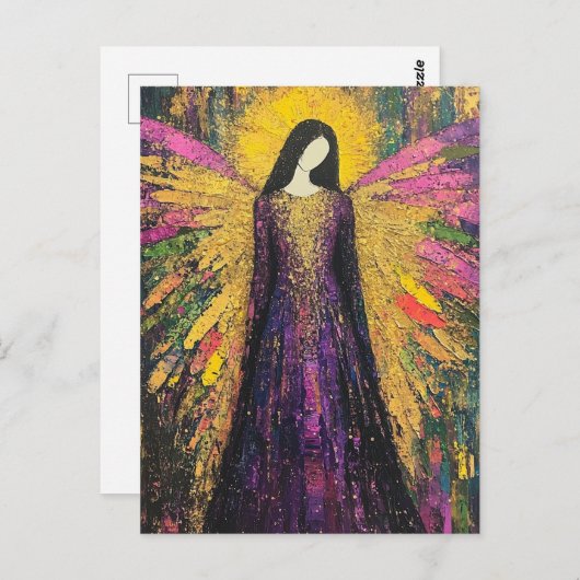 Een kleurrijke engel briefkaart (Voorkant / Achterkant)