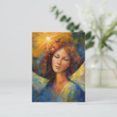 Een kleurrijke engel gloeit briefkaart (Staand voorkant)