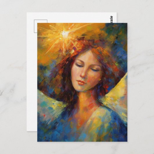 Een kleurrijke engel gloeit briefkaart (Voorkant / Achterkant)