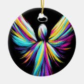 Een Kleurrijke Engel Kerstboom Keramisch Ornament (Voorkant)