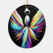 Een Kleurrijke Engel Kerstboom Keramisch Ornament (Links)