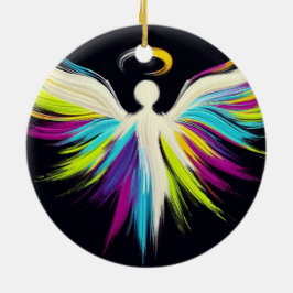 Een Kleurrijke Engel Kerstboom Keramisch Ornament
