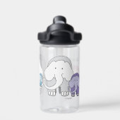 Een kleurrijke familie van olifanten waterfles (Achterkant)