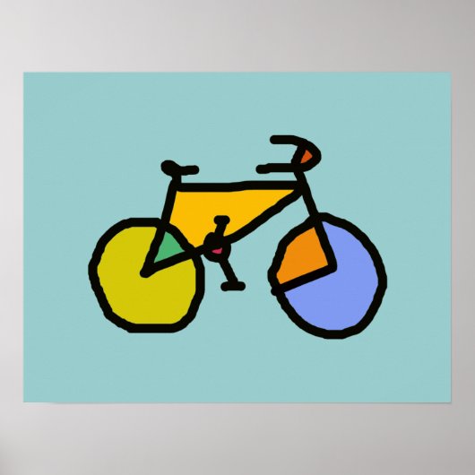 een kleurrijke fiets poster (Voorkant)