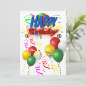 Een kleurrijke gelukkige verjaardag (Staand voorkant)