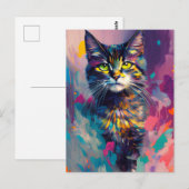 Een kleurrijke kat briefkaart (Voorkant / Achterkant)