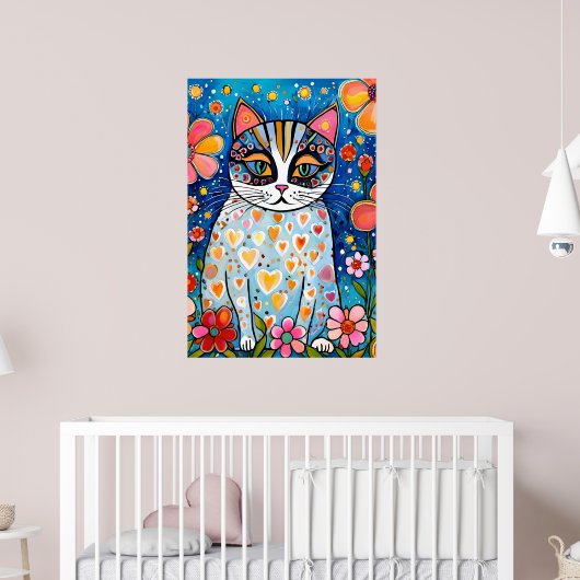 Een kleurrijke kat poster (Kinderkamer 2)