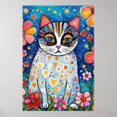 Een kleurrijke kat poster (Voorkant)