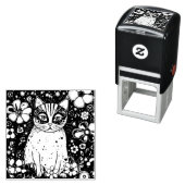 Een kleurrijke kat  zelfinktende stempel (In situ)