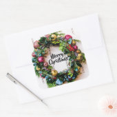 Een kleurrijke kerstkaartje voor feestdagen vierkante sticker (Envelop)