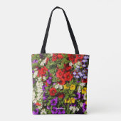 Een kleurrijke mandje zomerbloemen tote bag (Achterkant)