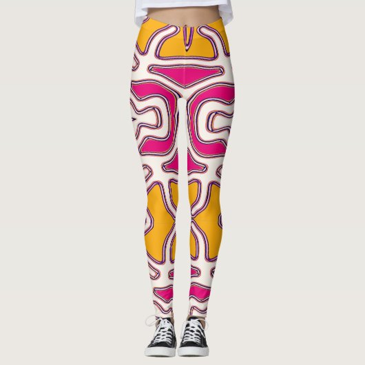 Een kleurrijke naadloze "Ratti_Creative_Arts" Legg Leggings (Voorkant)