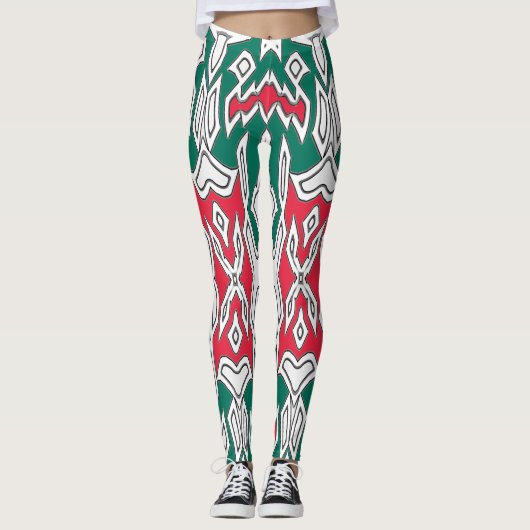 Een kleurrijke naadloze "Ratti_Creative_Arts" Legg Leggings (Voorkant)