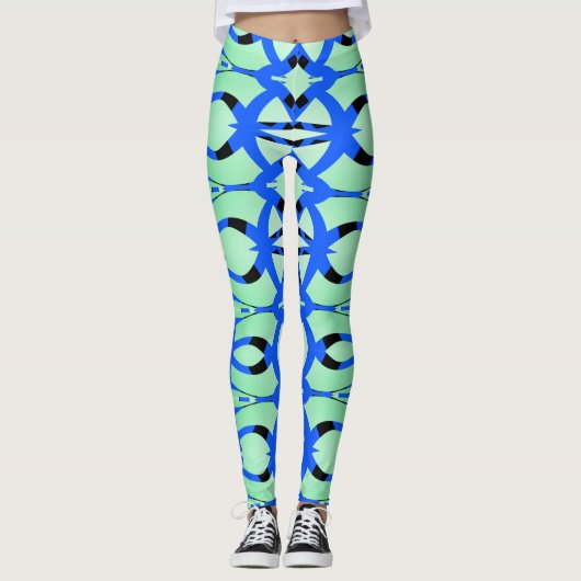 Een kleurrijke naadloze "Ratti_Creative_Arts" Legg Leggings (Voorkant)