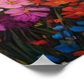 Een kleurrijke oase onder de besneeuwde berg poster (Hoek)