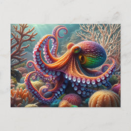 Een kleurrijke octopus briefkaart